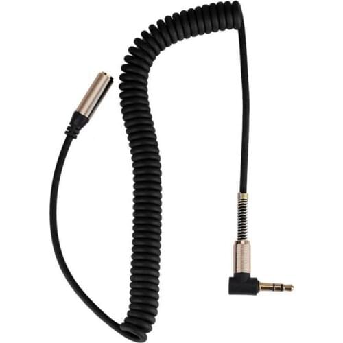 3.5mm Jack Male to Female Cable Earphone Headphone Audio Extension Cable Extendable Flexible Spring Cord Portable Audio Cable