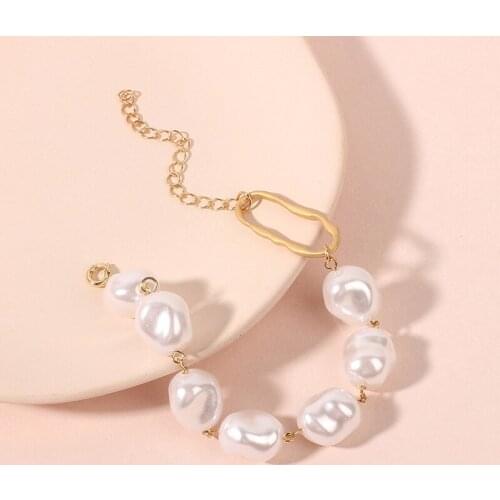 Fashion Creative Irregular Pearl Bracelets For Women Simple Metal Charm Bracelet Gift Jewelry Bransoletki Damskie