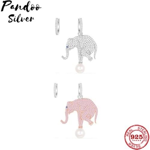 Fashion Charm Original 1:1 Copy, Asymmetric Mini Equilibre Elephant Earrings With Pearl Jewelry Gift For Female