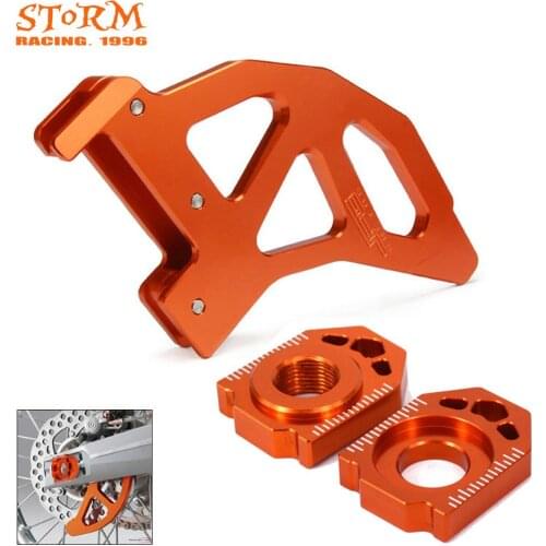 Motorcycle CNC Disc Rotor Brake Guard Cover Axle Block Chain Adjuster For KTM EXC EXC-F XCW XCF-W 125-530 SX SXF XC XCF 125-450