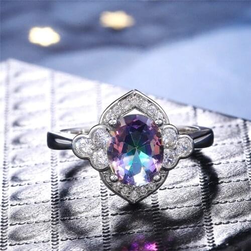 YOUHAOCC New Luxury Four-claw Inlaid Zircon Ladies Ring Fashion Jewelry for European and American Couples Proposal Ring