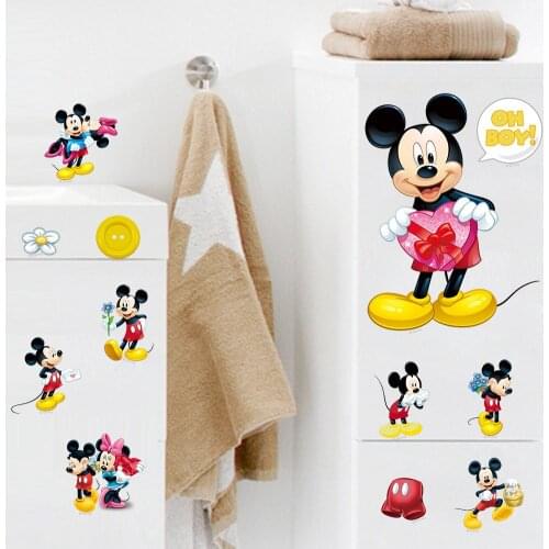 Original Disney Mickey Minnie Child Bedroom Decoration Wall Stickers Waterproof Removable Kindergarten Cute Wall Stickers