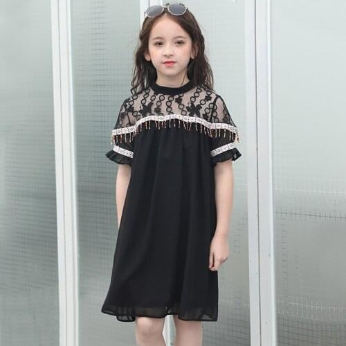 4-15Y big girls chiffon dress summer 2020 kids dresses for teenage girls clothing girl princess dress children clothes vestido