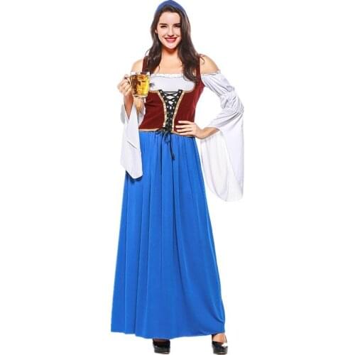 Sexy Adult Germany Oktoberfest Beer Girl Costume Bavarian Traditional Party Beer Wench Maid Dirndl Fancy Dress