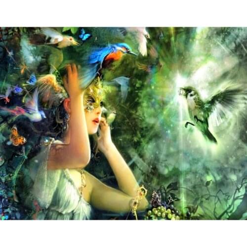 Bird,fairy,angel,5d diy,Diamond Painting,Full,Diamond Embroidery,3d picture,image,Stitch Cross,Diamond Mosaic,Needlework,mazayka