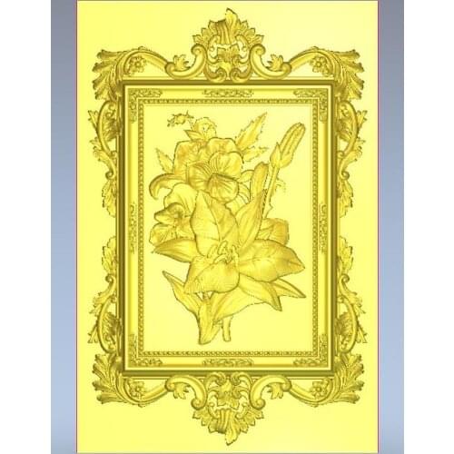 3d model relief for cnc in STL file format Panno_Flowers