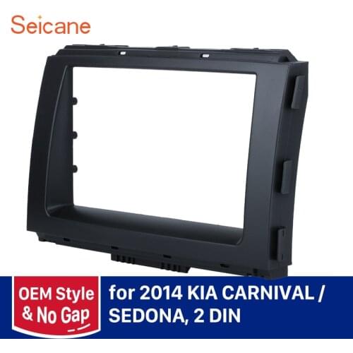 Seicane 2Din Black OEM refitting Stereo Panel Kit Car DVD Radio Cover Fascia Frame for KIA CARNIVAL SEDONA in Dash CD Trim Bezel
