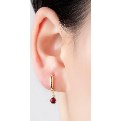Fashion Sparking Rainbow Zircon Small Hoop Earrings Dainty Geometric Metal Style Colored Earrings For Women Jewelry
