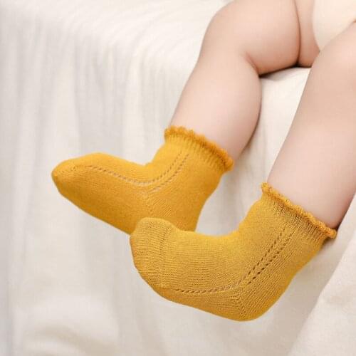 2021 Spring Summer Baby Newborn Socks Spanish Style Infant Hollow Cotton Sock For Kids Princess Breathable Baby Accessories