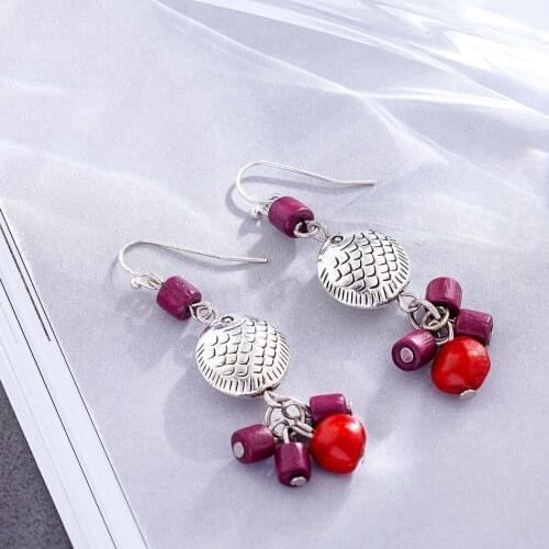 Vintage Fashion Earrings for Women Dangle Silver Color Alloy Fish Pendant Wholesale Drop Earring Jewelry Statement 2021 Hotsale