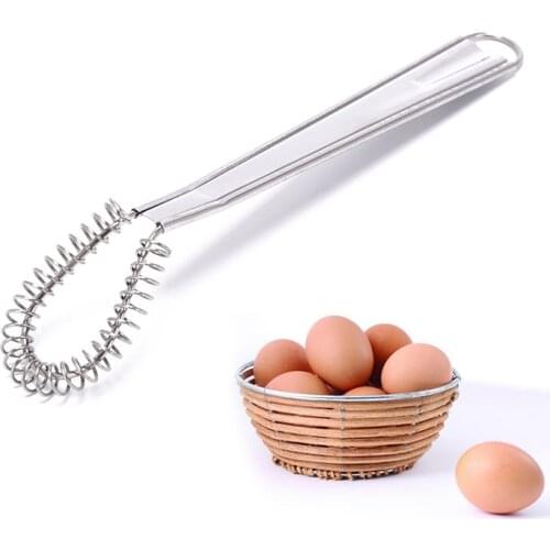 2018 New Steel Egg Beater Mini Whisk Milk Frother Foamer Coffee Mixer Spring Sauce Blender Accessory Cooking Tool Party Gift