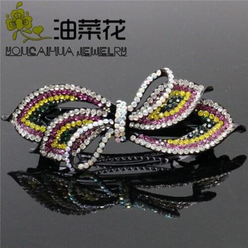 Retro DIY Rhinestone Butterfly Hairpin Clip Wedding Hair Clip Jewelry Elegant Barrettes Accessorie Women Girls Crystal Hair Clip