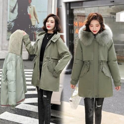 Thick Warm Winter Coat Women Winter Jacket Fur Lining Plus 3XL 3-piece Hooded fur collar Female Mid-length Parkas jacket women