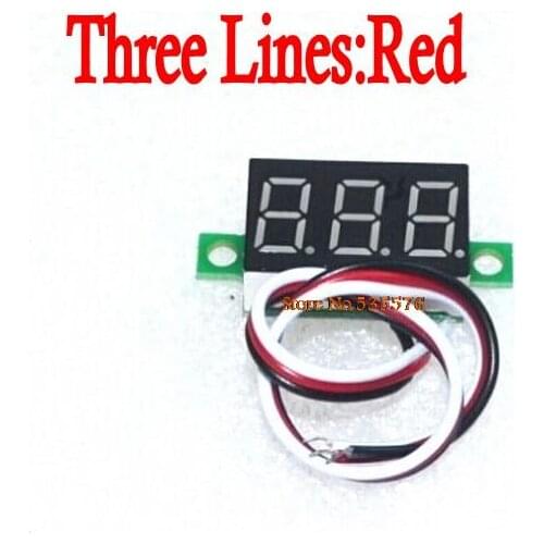 0.36" Digital Voltmeter DC 0V-30V Three Lines 3 digit Voltage Panel Meter Display led Color : Red