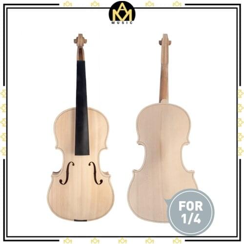 1/4 Violin Maple With Ebony Fingerboard Unfinished Violin For 1/4 DIY Violin Accessories