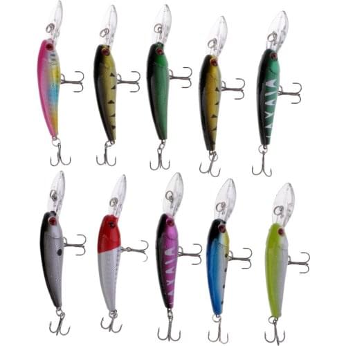 10pcs Hard Fishing Lures Topwater Lures Fishing Baits for Freshwater Fishing Tackle Lure Kit Set