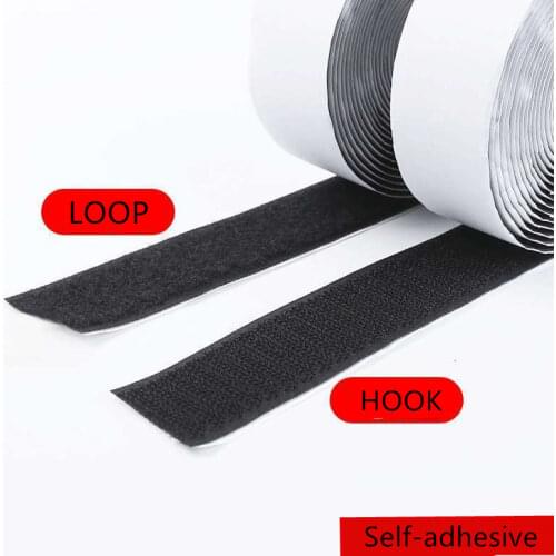 2cm width Magic Velcro Strap back with Adhesive glue Separate Hook and Loop Side Sewing window Self-adhesive tape Sticker