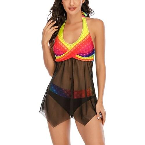 2021 New European and Beautiful Womens Plus Size Skirt Split Triangle Bikini Swimsuit