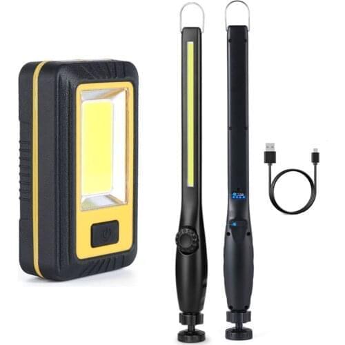 2021 Ultra Bright COB LED Camping Emergency Flashlight 3600mAh 2200mAh USB Rechargeable Work Light Inspection Lamp Garage Light