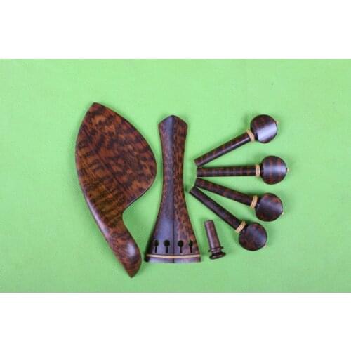 4/4 violin parts snake wood Accessories tailpiece+peg+endpin+Chinrest 1set #3917