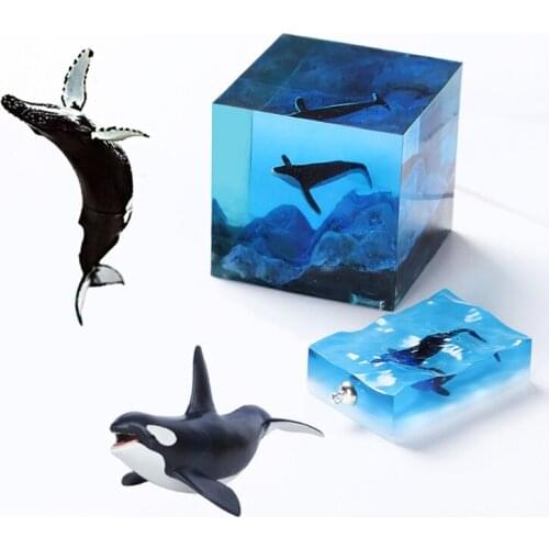 5Pcs Mini Whale Modeling Resin Mold Ocean Luminous Whale Fillers Resin Art Craft F3MD