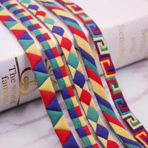 50yards Digital Jacquard National Retro Lace Ribbon DIY Handmade Supplies Woven Webbing Clothing Shoes Decorative Accessories
