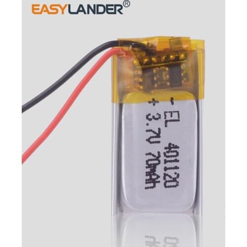 70mAh 401120 3.7V rechargeable li ion battery li polymer lithium battery for MP3 MP4 GPS bluetooth speaker headset smart watch