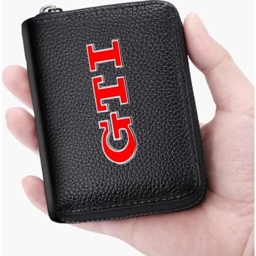 Car Genuine Leather bag Driver License Business Card Holder Wallet for VW GTI POLO Golf 4 5 6 7 Gti mk6 MK4 MK5 MK7 GTI Car