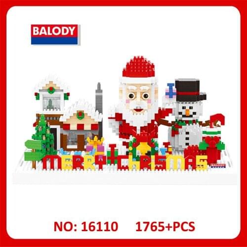Balody 16110 Christmas Series Small Particle Building Blocks Santa Claus Snowman All Joined Blocks Show Bricks Micro Mini 3D Toy