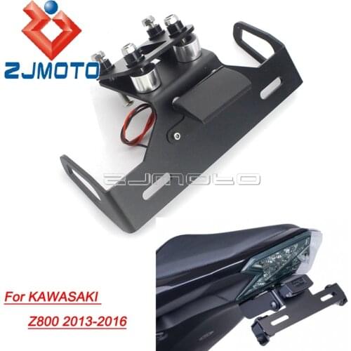 Motorcycle Tail Tidy Fender Eliminator Registration LED License Plate Holder For Kawasaki Z800 13-16 Turn Signals Light Bracket
