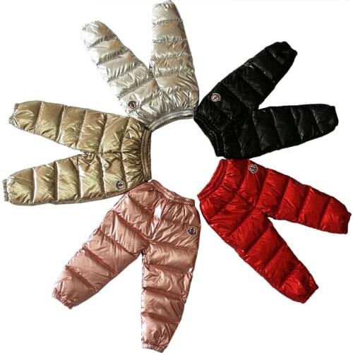 Kids pants Long warm Winter trousers waterproof trousers toddler boy pants cotton Down Thicken Baby children pants
