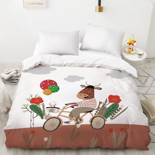 Animal Cartoon Kids Duvet cover Quilt/Blanket/Comfortable Case Bedding for children baby girls 140x200 240x220 for Home cattle