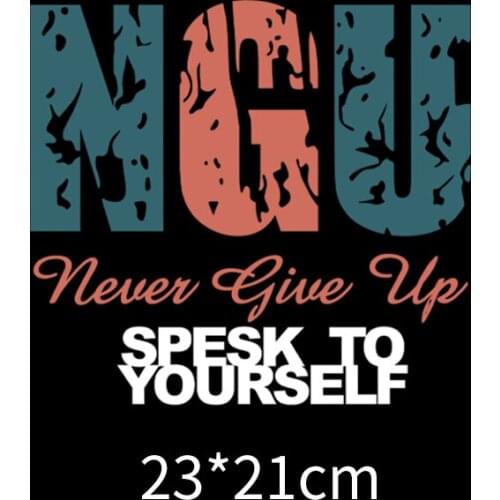 Motto Iron On Patches DIY Letter Heat Transfers Stickers For Kids Clothes T-shirt Appliques Decoration Vinyl Thermo Adhesive