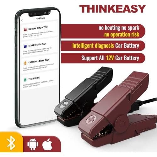 THINKCAR Thinkeasy Car Battery Tester Charger Analyzer 12V Voltage Battery Test Diagnostic Tool Wireless Car Charging Test