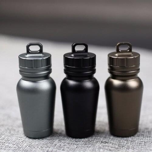 EDC Outdoor Survival Aluminium Case Waterproof Capsule Seal Bottle Container