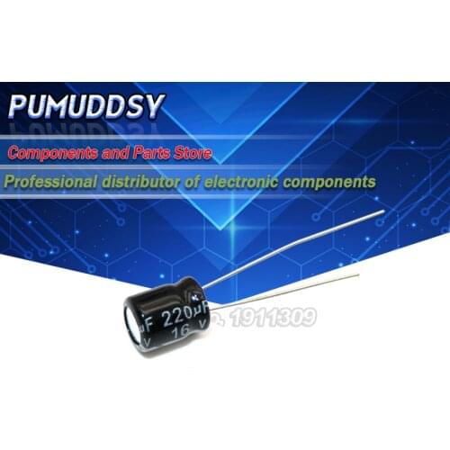 50PCS Higt quality 16V220UF 6*7mm 220UF 16V 6*7 Electrolytic capacitor