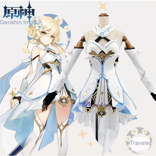 Genshin Impact Traveler Lumine Cosplay Costume Game Suit Women Carnival Halloween Party Full Set Clothing