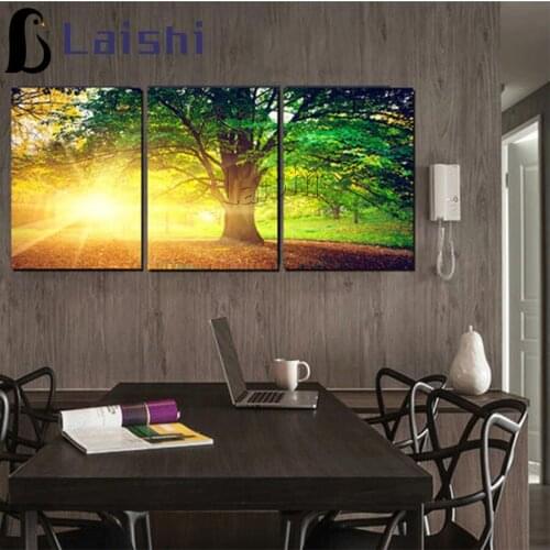 Diy painting Sunset big tree landscape full square round drill diamond painting embroidery diamond cross stitch home decoration