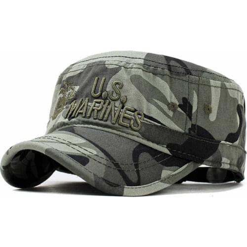 Fashion United States US Marines Corps Cap Hat Military Hats Flat Top Hat Men Cotton Hat USA Navy Embroidered Camo caps gorras