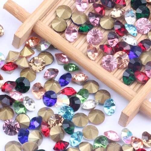 Point Back Glass Rhinestones Round Glitter Beads ss30-ss34 6.4-7.4mm Many Colors To Choose For Jewelry Making DIY Supplies