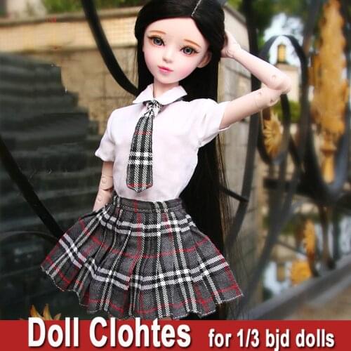 Handmade Doll Clothes for Dolls Fashion School Uniform Girl Dress for 55-60cm or 1/3 Bjd Jointed Doll Toys Dolls Accessories