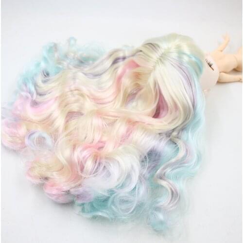 ICY DBS blyth doll rbl scalp and dome wavy hair multi-color wig for custom doll