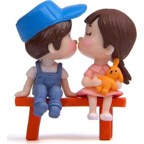 3pcs DIY Landscape Fairy Terrarium Figures Ornament Mini Stool Dollhouse Miniatures Gift Garden Home Couples Dolls