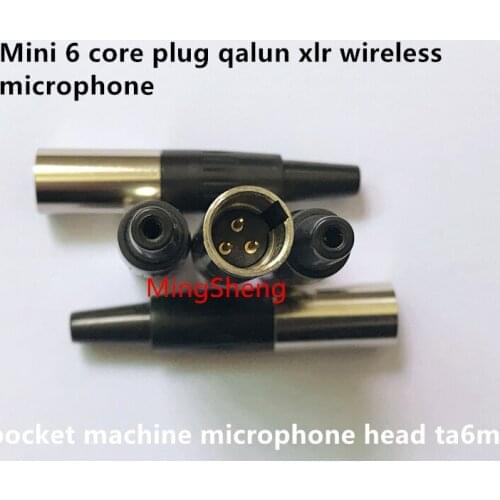Original new 100% mini 6 core plug qalun xlr wireless microphone xlr pocket machine microphone head ta6m