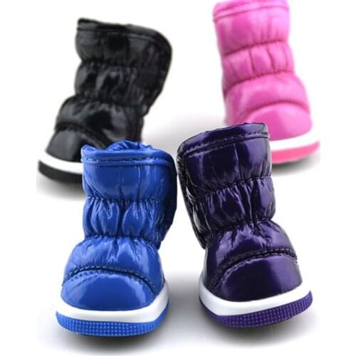 Pet Autumn and Winter Snow Dog Boots Casual Dog Shoes Pet Slip-resistant Waterproof Shoes For Dog 4 Pcs/Sets