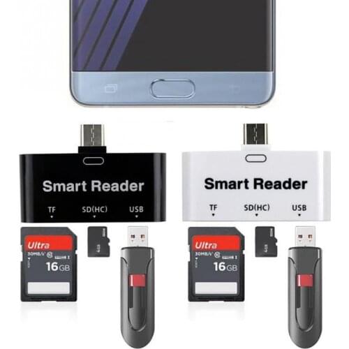 USB C Type C to USB 3.0 OTG HUB Adapter USB/TF/SD- Micro-SD Memory Card Reader