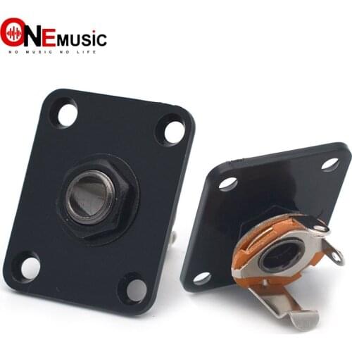 Plastic plate Square Style Jack Plate Guitar Bass Jack 1/4 Output Input Jack for LP SG Tele Electric Guitar Black/White/Yellow