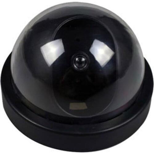 NewBlack Plastic Smart Indoor/Outdoor Dummy Home Dome Fake CCTV Security Camera with Flashing Red LED Light