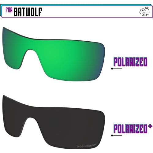 EZReplace Polarized Replacement Lenses for - Oakley Batwolf Sunglasses -Black P Plus-Green P