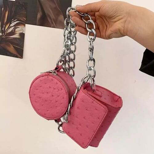 Luxury brand Round + Square Crossbody bag 2021 New Quality PU Leather Womens Handbag Chain Shoulder Messenger Bag Waist bag